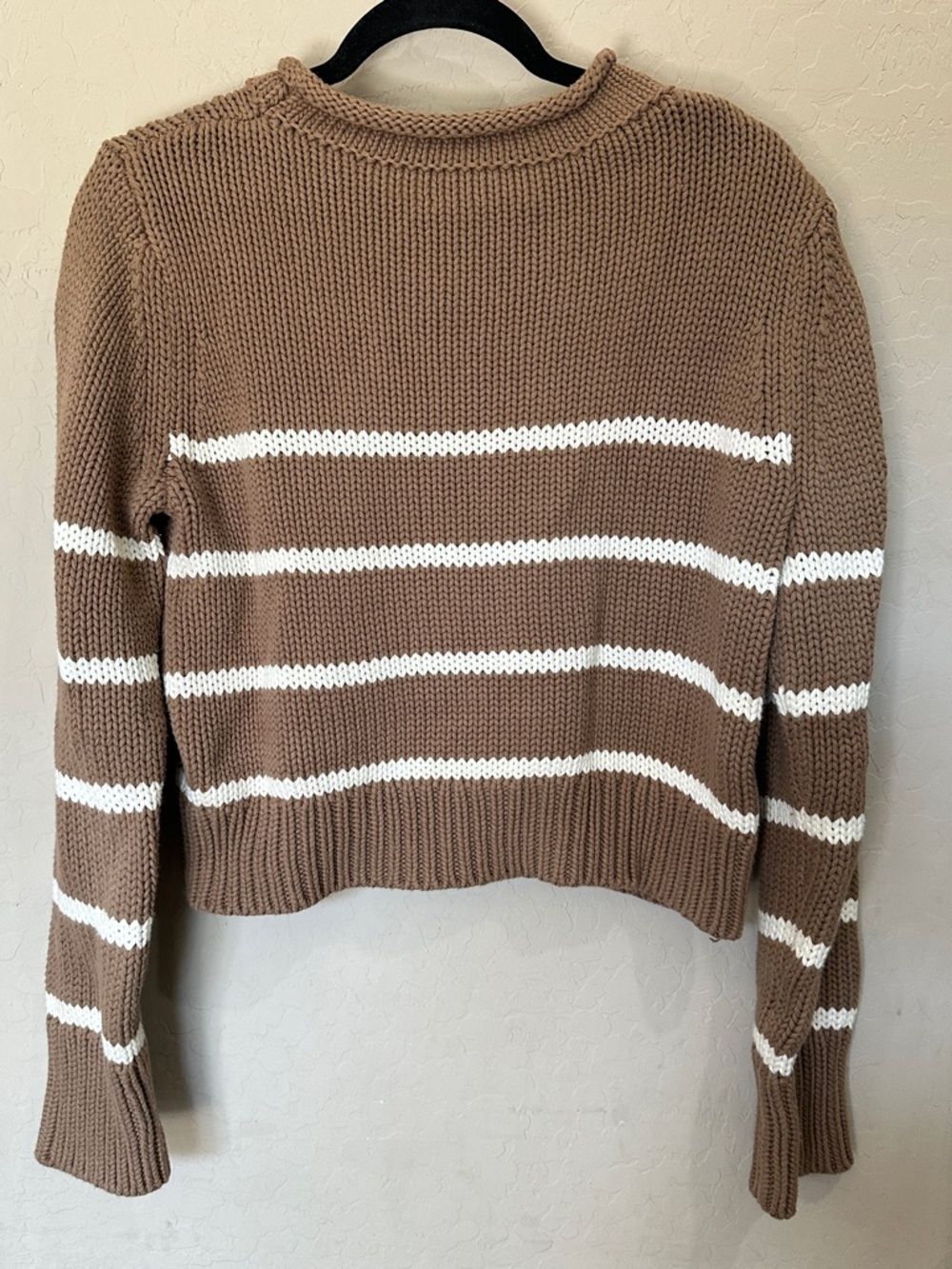 La Ligne Brown & White Striped Crewneck Sweater - Picture 7 of 7